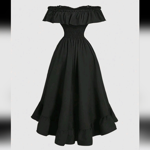 Elegant Black Off-Shoulder Dress - Picture 4 of 4
